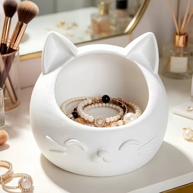 Mini Cartoon Cat-Shaped Storag - Jewelry Box Organizer Watches 评论和价格