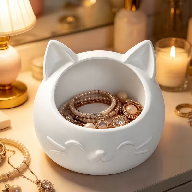 Mini Cartoon Cat-Shaped Storag - Jewelry Box Organizer Watches 评论和价格