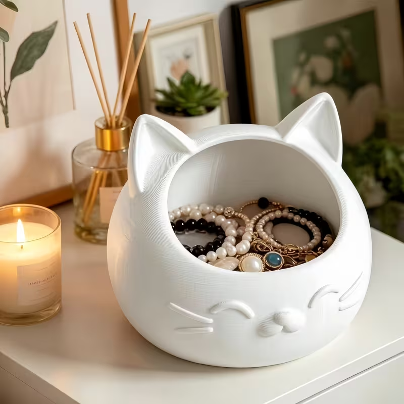 Mini Cartoon Cat-Shaped Storag - Jewelry Box Organizer Watches 评论和价格