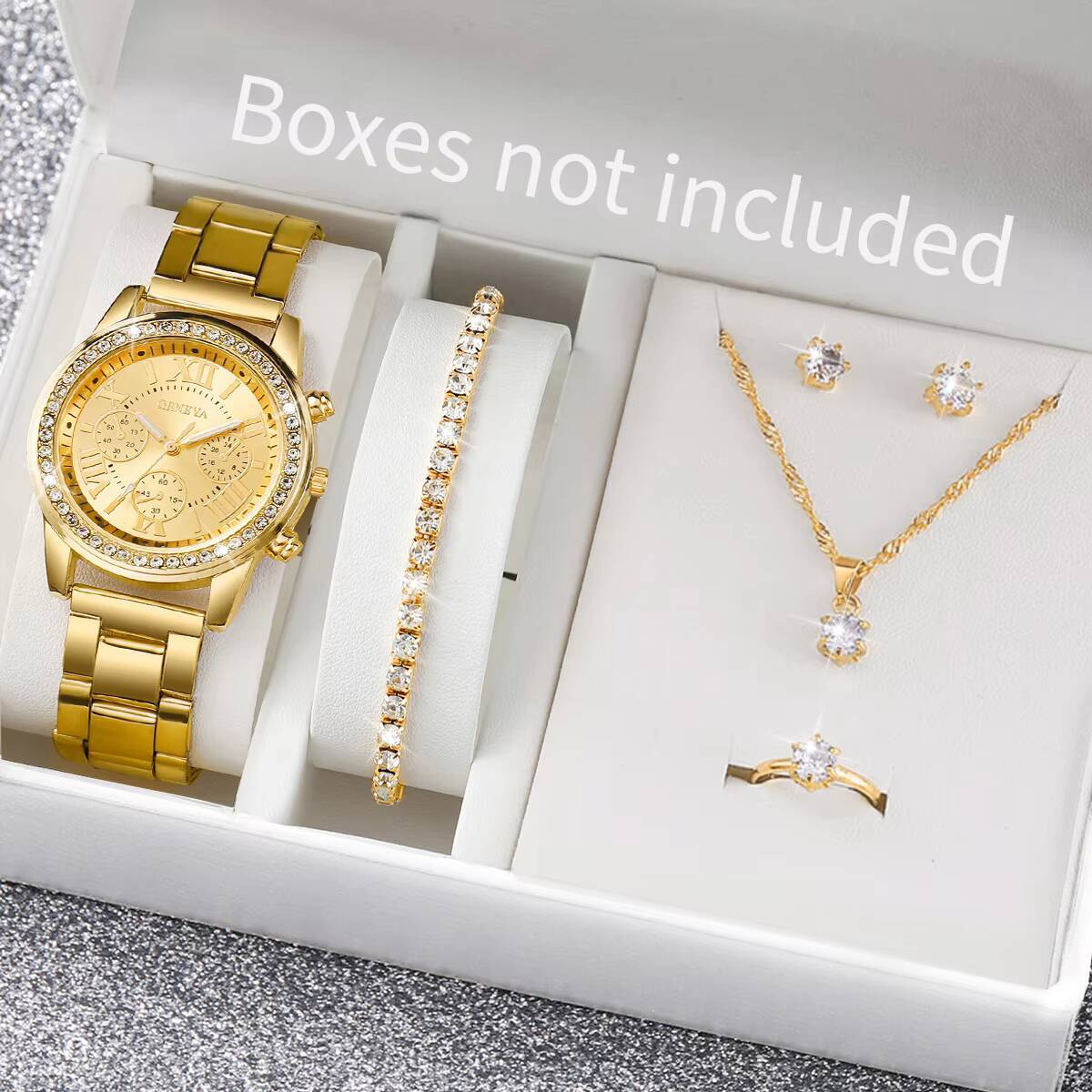 6PCS/Set Fashion Rhinestone Wo - Jewelry Box Organizer Watches 评论和价格