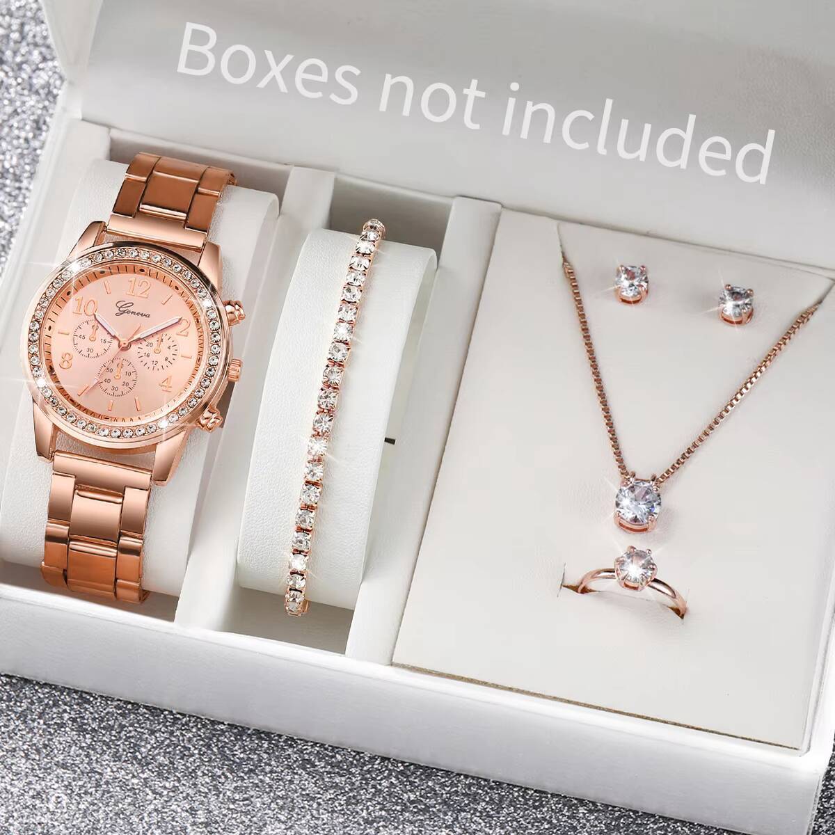 6PCS/Set Fashion Rhinestone Wo - Jewelry Box Organizer Watches 评论和价格