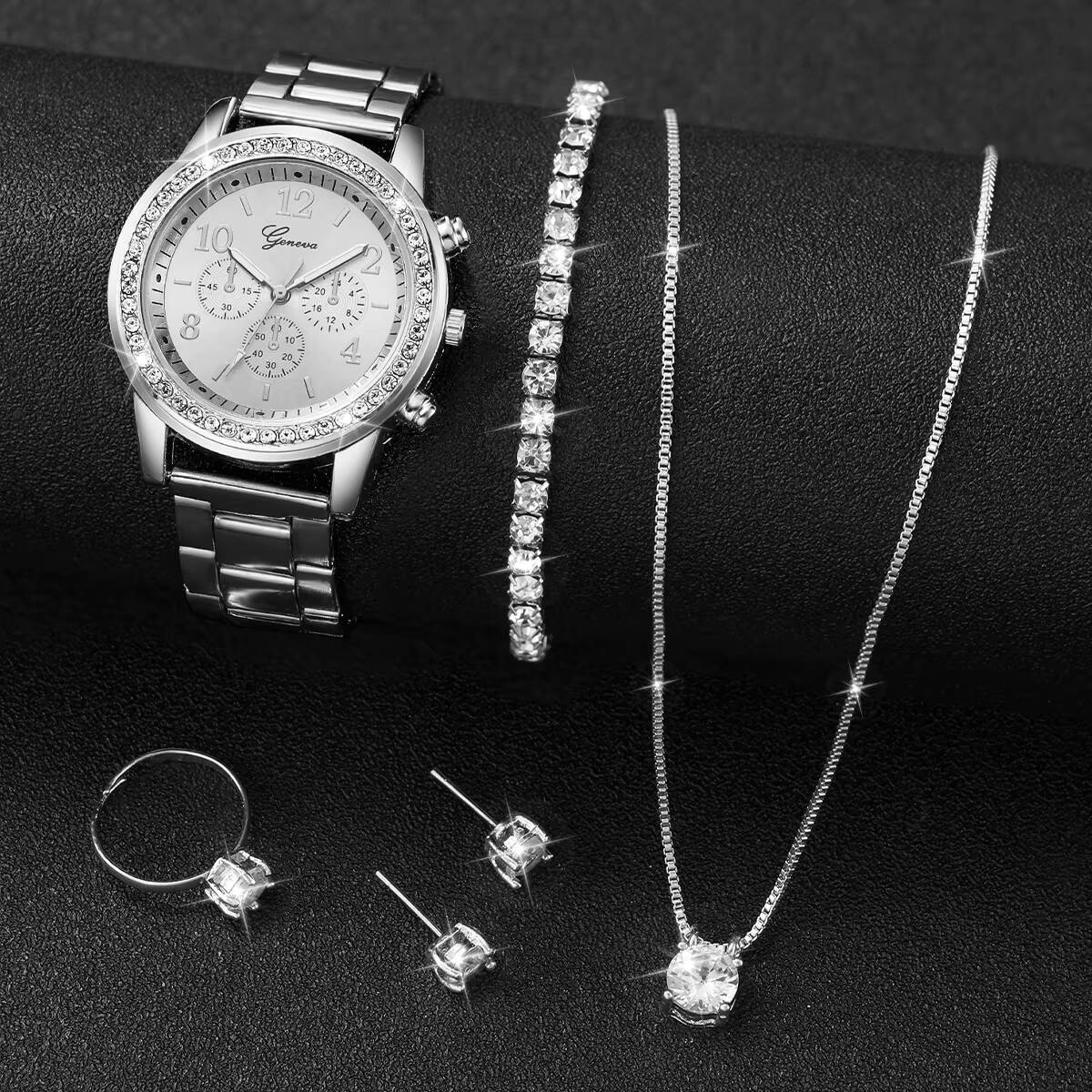 6PCS/Set Fashion Rhinestone Wo - Jewelry Box Organizer Watches 评论和价格