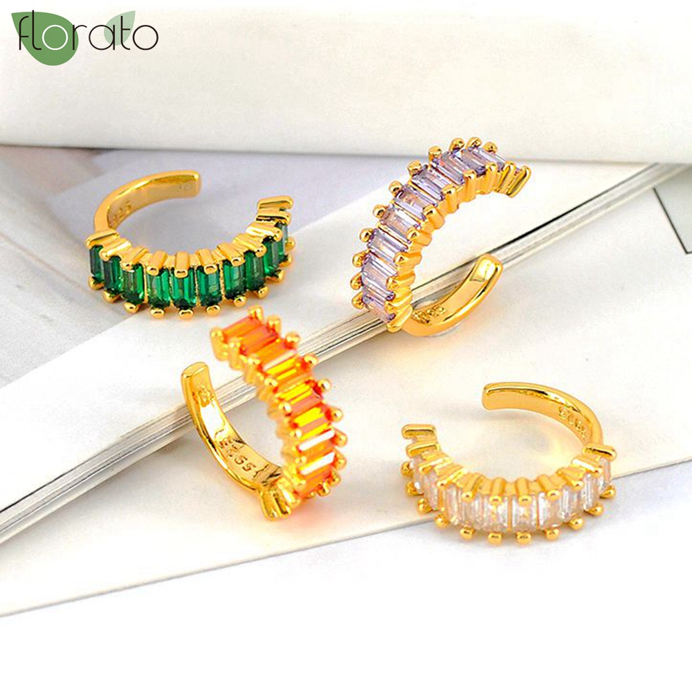 1Pcs 18k Gold Plated Zircon Ea - Ear Cuff No Piercing 评论和价格