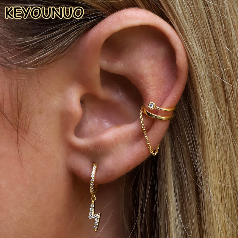 KEYOUNUO Gold Filled Silver Co - Ear Cuff No Piercing 评论和价格