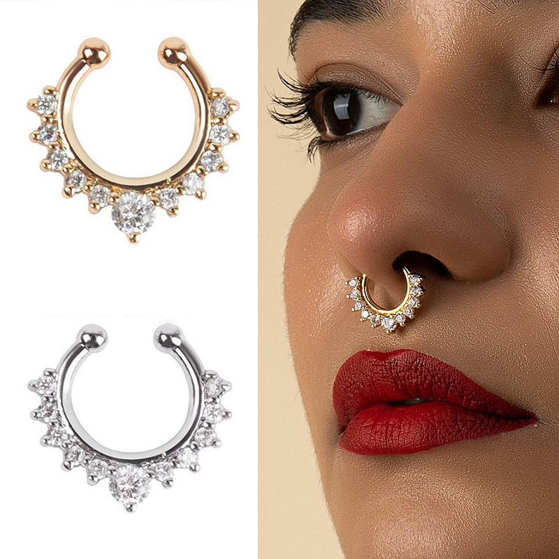 1PC U-Shape Nose Clip Fake Nos - Ear Cuff No Piercing 评论和价格