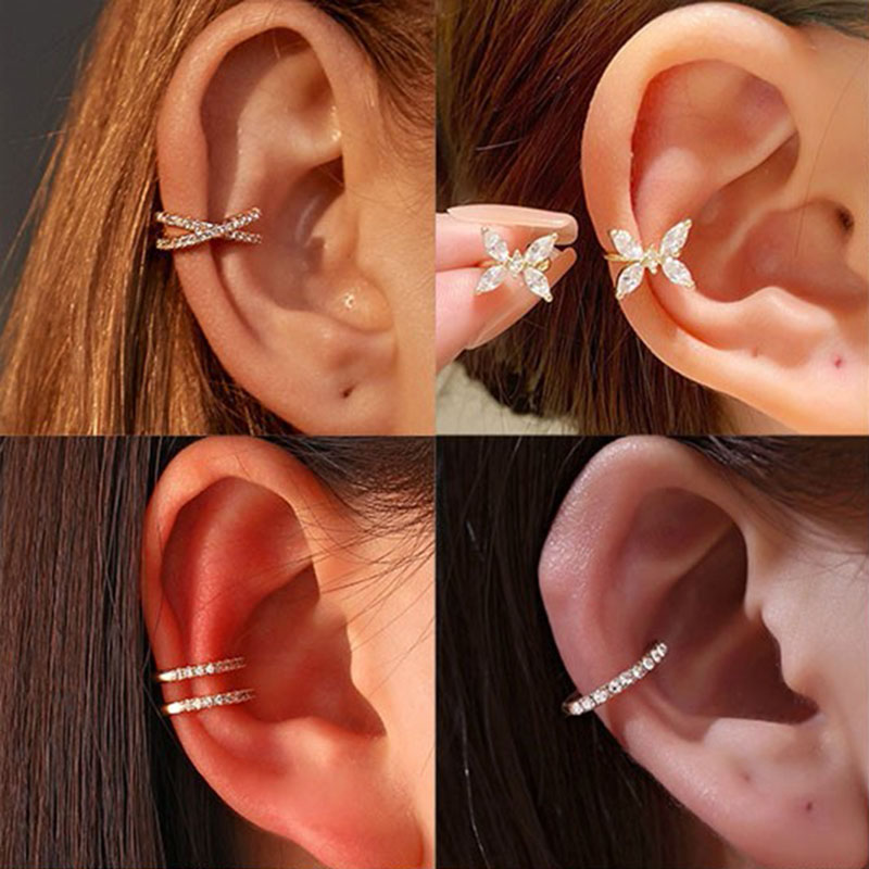 Korean Crystal Ear Clip Earrin - Ear Cuff No Piercing 评论和价格