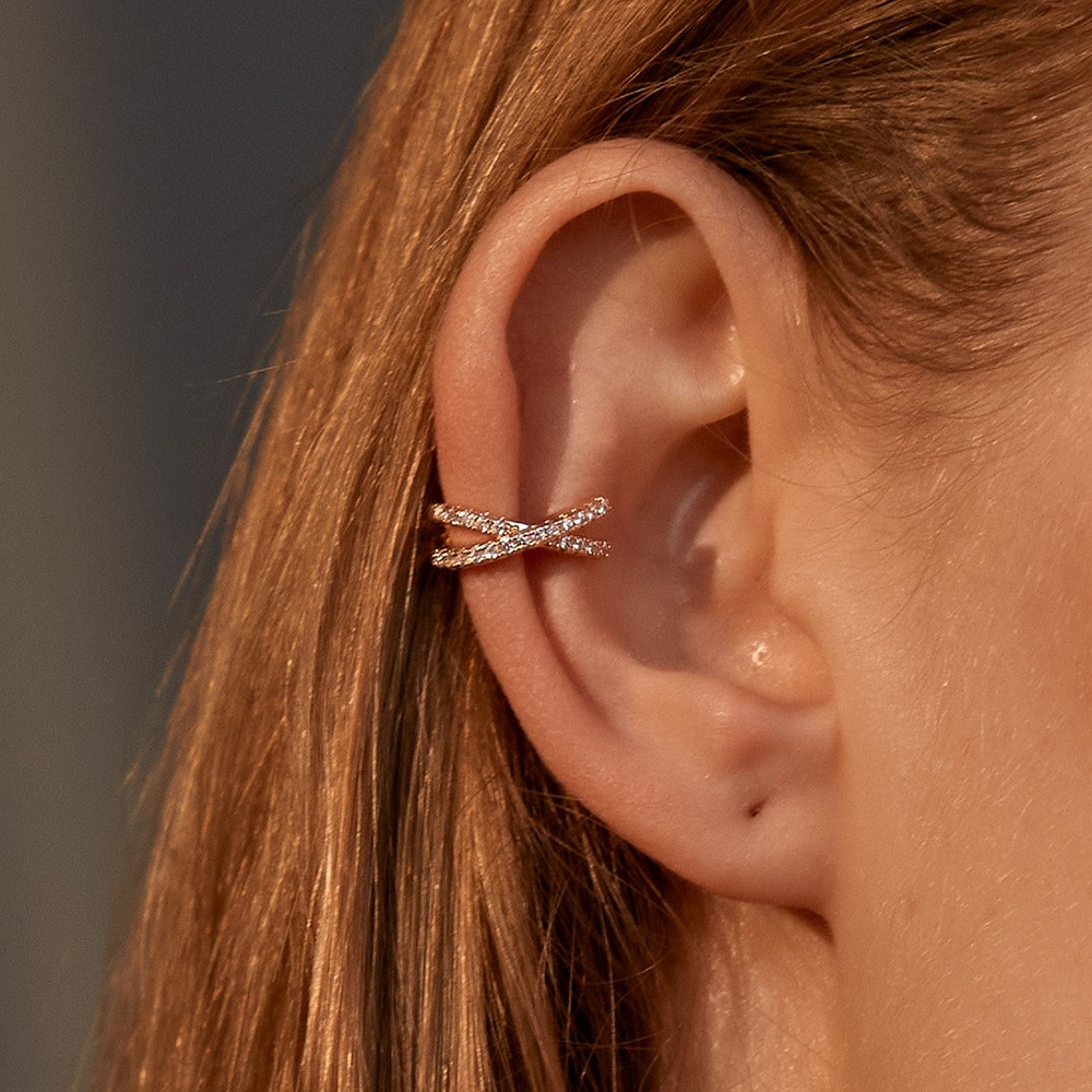 Korean Crystal Ear Clip Earrin - Ear Cuff No Piercing 评论和价格
