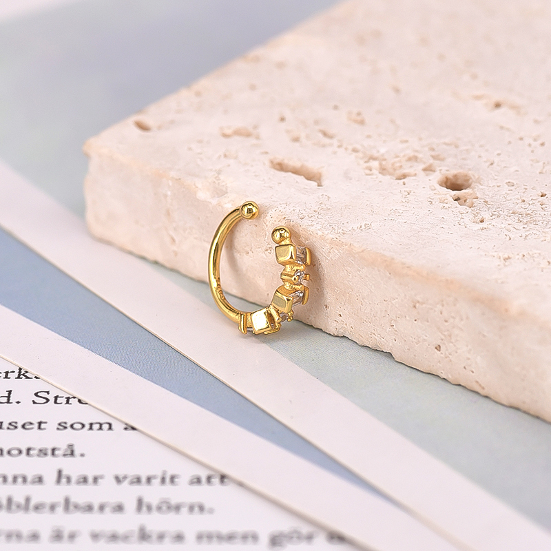 24k Gold-Plated Silver Irregul - Ear Cuff No Piercing 评论和价格