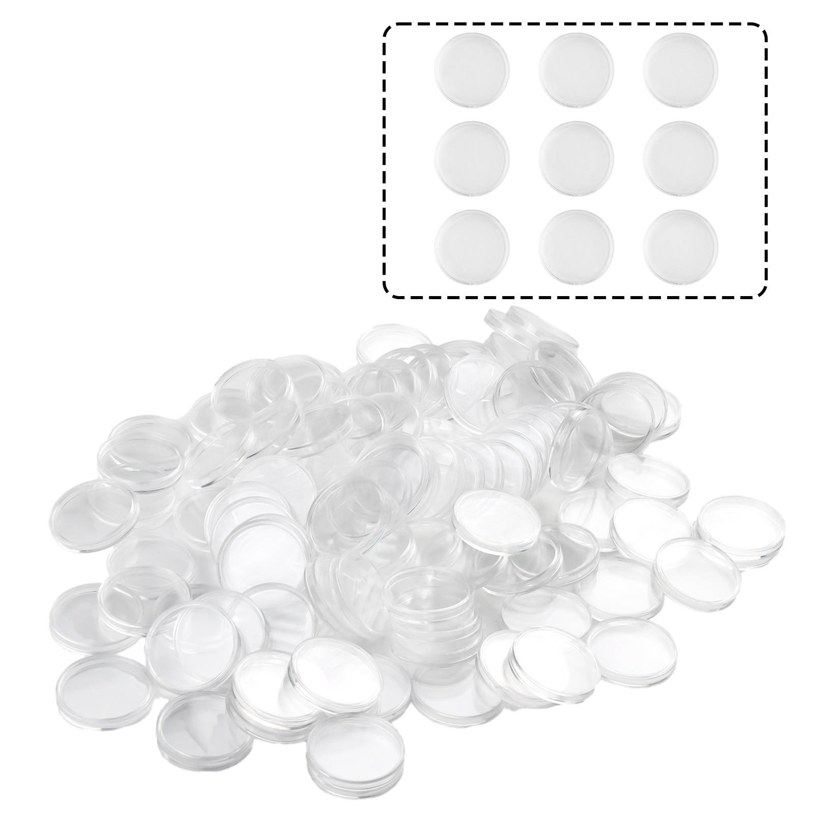 100Pcs Transparent Plastic Rou - Collectors Coins Jewelry & Watches Of Smithtown 评论和价格