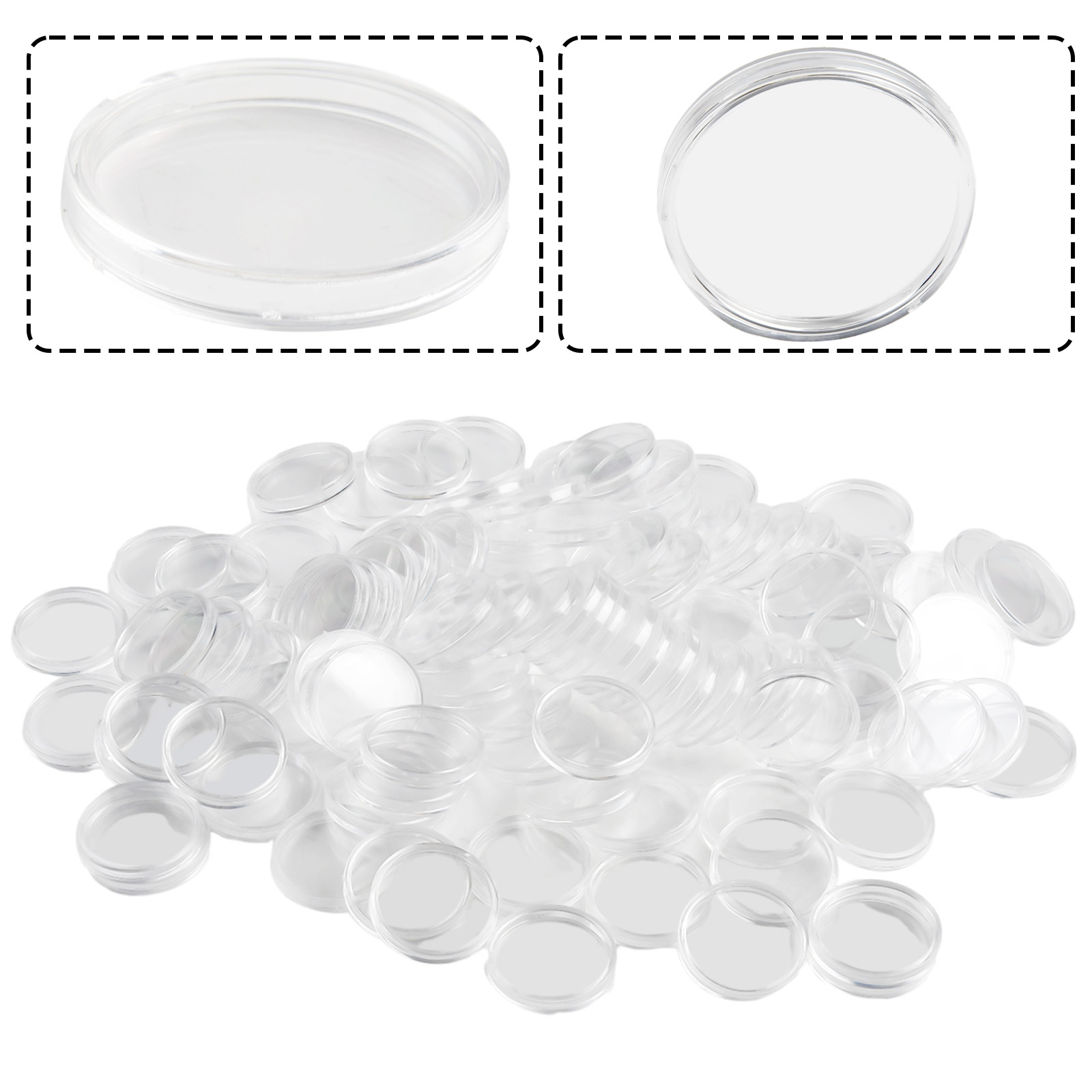 100Pcs Transparent Plastic Rou - Collectors Coins Jewelry & Watches Of Smithtown 评论和价格