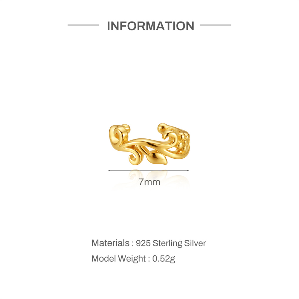Aide 925 Sterling Silver Gold  - Ear Cuff No Piercing 评论和价格