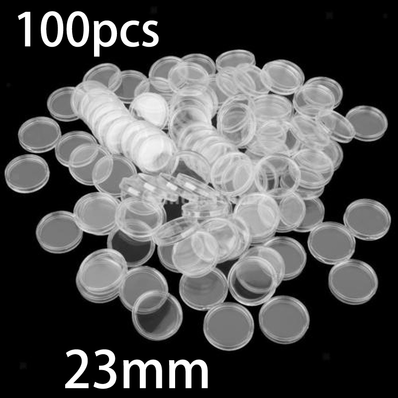 100 Pieces 23mm Clear Round Pl - Collectors Coins Jewelry & Watches Of Smithtown 评论和价格