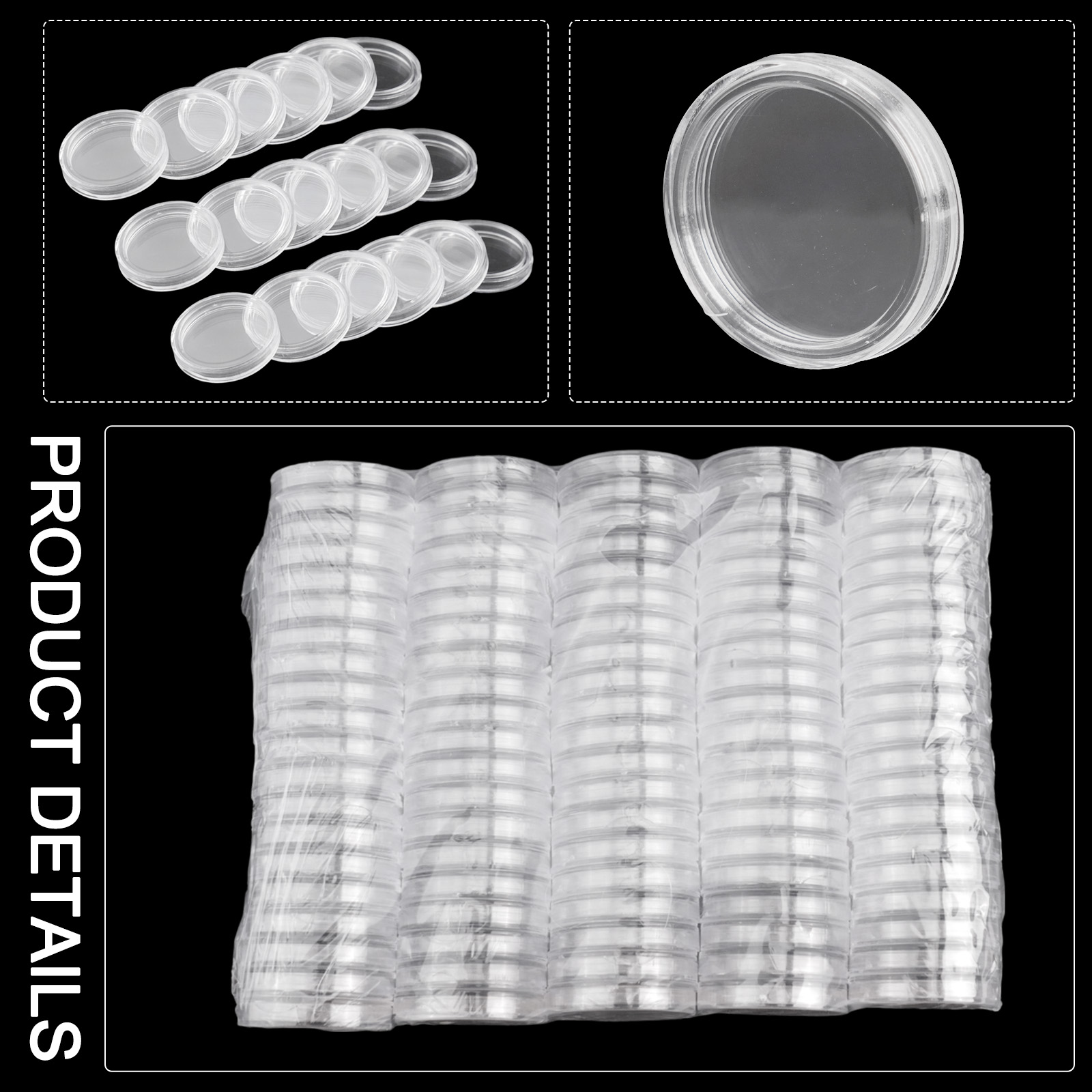 100 Pieces 23mm Clear Round Pl - Collectors Coins Jewelry & Watches Of Smithtown 评论和价格