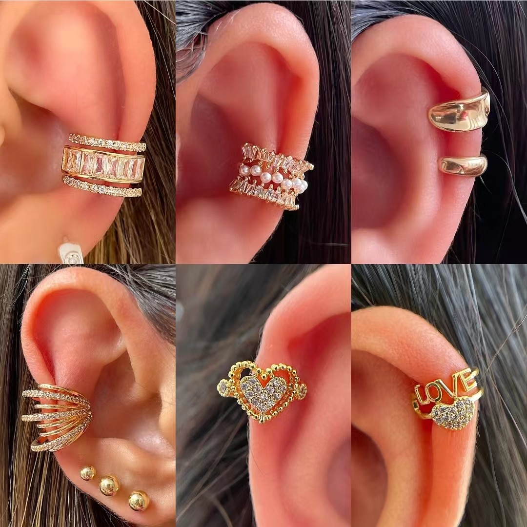 Korean Fashion Zircon Ear Clip - Ear Cuff No Piercing 评论和价格