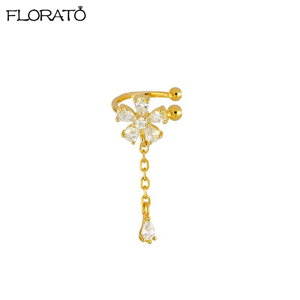 1PCS 18K Gold Earings Clip on  - Ear Cuff No Piercing 评论和价格