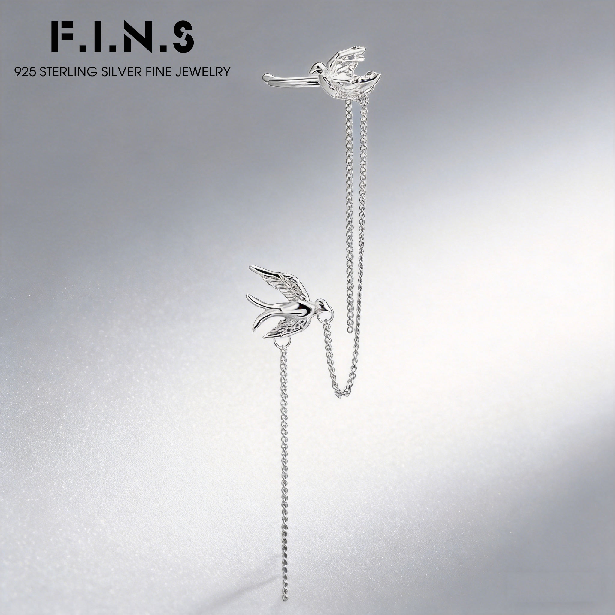 F.I.N.S Bird-Shaped S925 Sterl - Ear Cuff No Piercing 评论和价格