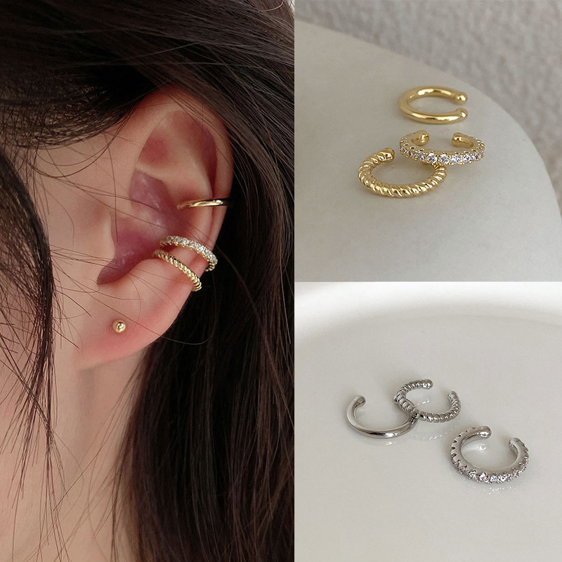 NEW SALE 3Pcs Simple Round Wra - Ear Cuff No Piercing 评论和价格