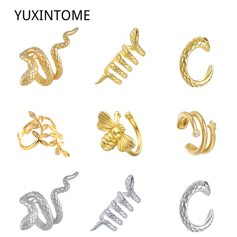 1PC Plated 24K Gold Vintage Cr - Ear Cuff No Piercing 评论和价格