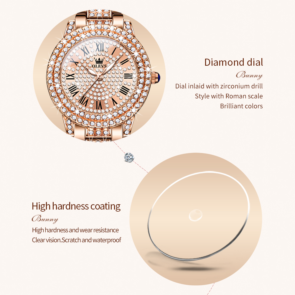 OLEVS 9943 Luxury All Diamond  - Jewelry Watches Women 评论和价格